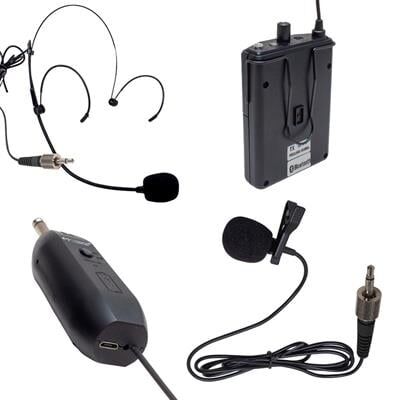 Magicvoice Mv-19601 UHF Kablosuz Enstrüman Uyumlu Bluetooth Jak Girişli İkili Mikrofon Set