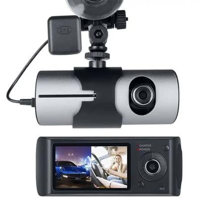 PowerMaster R300 GPS Destekli Çift Kameralı Araç İçi DashCam DVR Kamera Seti