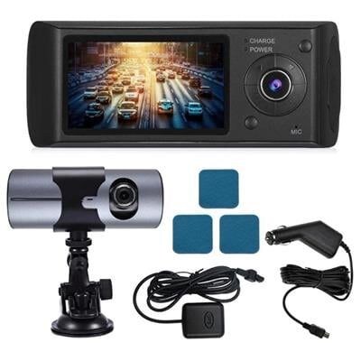 PowerMaster R300 GPS Destekli Çift Kameralı Araç İçi DashCam DVR Kamera Seti