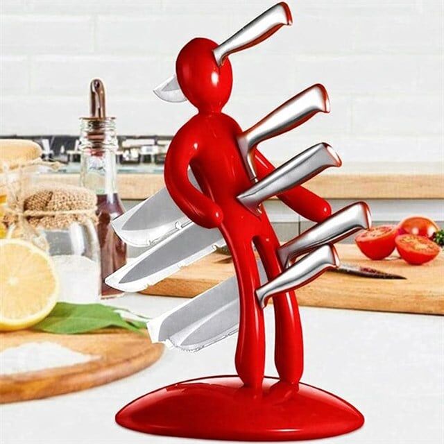Sunup SN-29169 Kırmızı Çok Amaçlı Mutfak Tezgah Üstü Bıçak Tutucu Stand Organizer