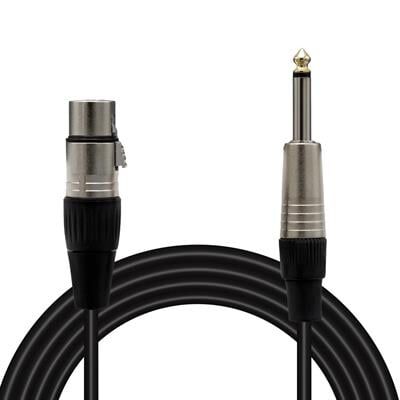 MagicVoice LD379B 10 Metre Canon XLR Dişi - 6.35mm Mono Erkek Metal Jak Mikrofon Ses Kablosu