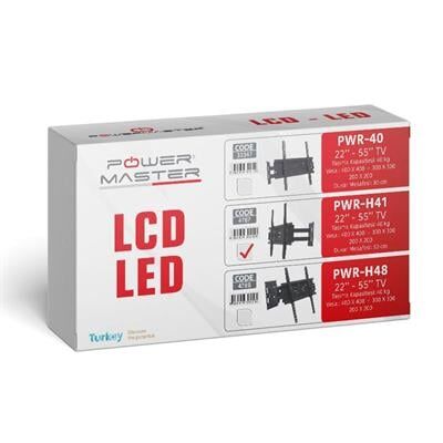 Powermaster PWR-H41 22''-55'' Çift Kollu Kilitli Hareketli Duvar Askı Aparatı