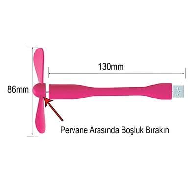 PowerMaster PM-20579 Taşınabilir Esnek USB Mini Fan Vantilatör (PowerBank - Laptop)