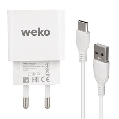Weko WK-21435 M7 2.1 Amper Telefon Şarj Adaptörü + Type-C Kablo