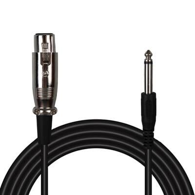 Fully G-526V Siyah 6.3Mm Mono Erkek Canon Dişi 4 Metre Mikrofon Ara Kablosu