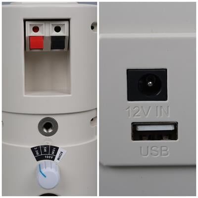 MagicVoice MV-16 7.5 CM 30 Watt Komütatörlü Hat Trafolu Beyaz Sütun Hoparlör (2'li Takım)