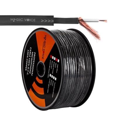 MagicVoice B96 Profesyonel Tek Damarlı Blendajlı Enstrüman Mikrofon Kablosu Mono 100 Metre (Siyah)