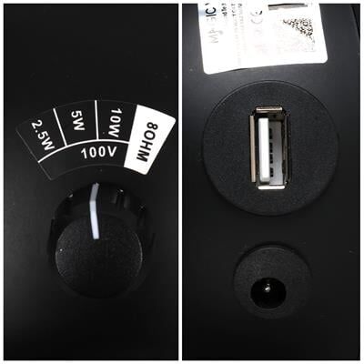 MagicVoice MV-13 7.5 CM 20 Watt Komütatörlü Hat Trafolu Siyah Sütun Sarkık Hoparlör (2'li Takım)