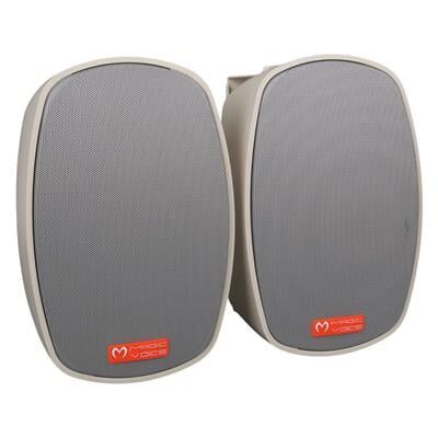 MagicVoice MV-22 12 CM 40 Watt Komütatörlü Hat Trafolu Krem Beyaz Sütun Hoparlör (2'li Takım)