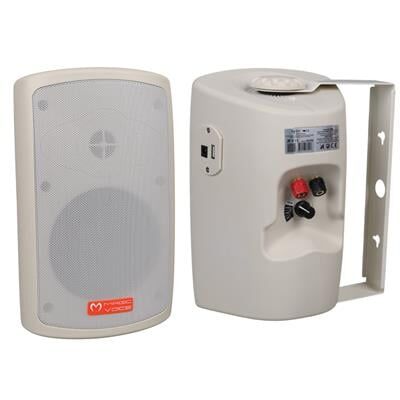 MagicVoice MV-36 11 CM 50 Watt Komütatörlü Hat Trafolu Krem Beyaz Sütun Hoparlör (2'li Takım)