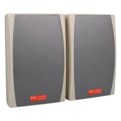 MagicVoice MV-24 13 CM 50 Watt Komütatörlü Hat Trafolu Krem Beyaz Sütun Hoparlör (2'li Takım)