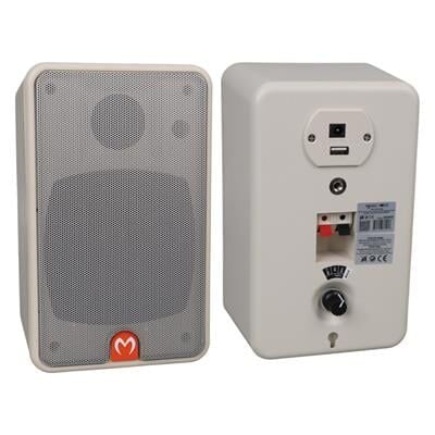 MagicVoice MV-21 10 CM 40 Watt Komütatörlü Hat Trafolu Beyaz Sütun Hoparlör (2'li Takım)