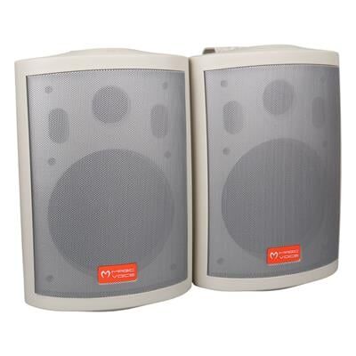 MagicVoice MV-25 16 CM 80 Watt Komütatörlü Hat Trafolu Beyaz Sütun Hoparlör (2'li Takım)