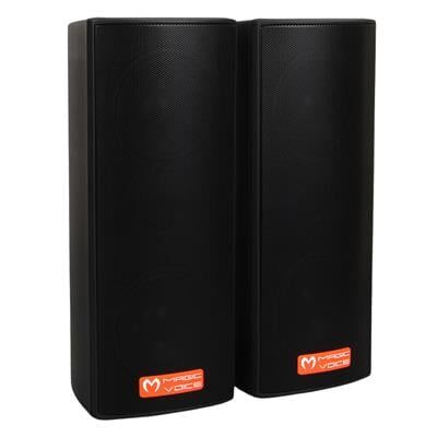 MagicVoice MV-26 2x7.5 CM 50 Watt Komütatörlü Hat Trafolu Siyah Sütun Hoparlör (2'li Takım)