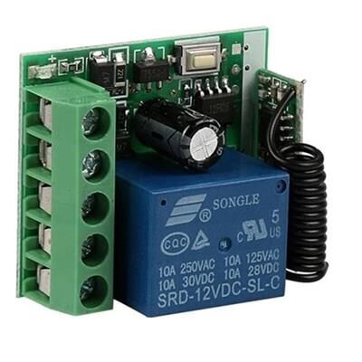 Weko 12 Volt - 433 Mhz Tek Kanallı Uzaktan Kumandalı Garaj Kumandası Kopyalama ve Role Devresi