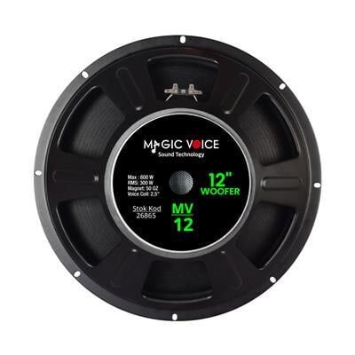 Magicvoice MV-12 Maks.600 Watt / Rms 300 Watt 12” Siyah 30 Cm Woofer Yedek Hoparlör