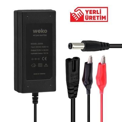 Weko 12.6 Volt - 3 Amper 5.5*2.5 + Krokodil Uçlu Ledli Yerli Üretim Masaüstü Şarj Adaptörü