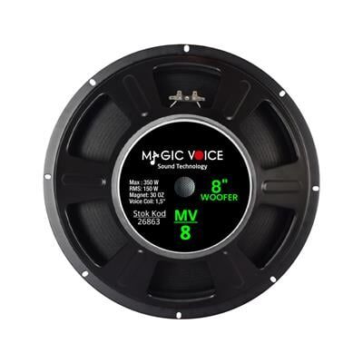 Magicvoice MV-8 Maks. 350 Watt / Rms 150 Watt 8” Siyah 20 Cm Woofer Yedek Hoparlör