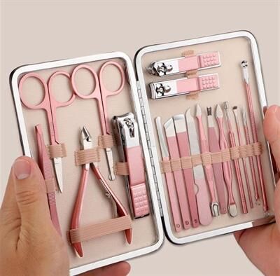 Sunup SN-27097 Paslanmaz Çelik 18in1 Profesyonel Manikür Tırnak Bakım Seti