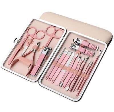 Sunup SN-27097 Paslanmaz Çelik 18in1 Profesyonel Manikür Tırnak Bakım Seti