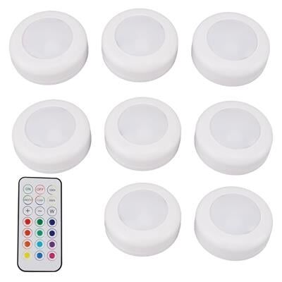 PowerMaster PM-27186 Led Mobilya Merdiven Pilli Aydınlatma 3M Yapışkanlı Kumandalı RGB + 4000K (8'li Paket)