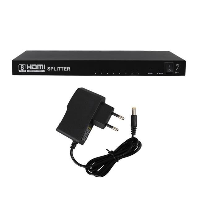 PowerMaster PM-14218 1 Giriş 8 Çıkış Port 1080P FHD HDMI Dağıtıcı Splitter (8'li Çoklayıcı)