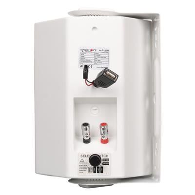 MagicVoice F-LHY4S 4'' (10 CM) Hat Trafolu Duvar Tipi Sütun Hoparlör (10W RMS / 150W Peak - MP3 USB Uyumlu) - Beyaz