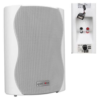 MagicVoice F-LHY5S 5.25'' (13.5 CM) Hat Trafolu Duvar Tipi Sütun Hoparlör (20W RMS / 180W Peak - MP3 USB Uyumlu) - Beyaz