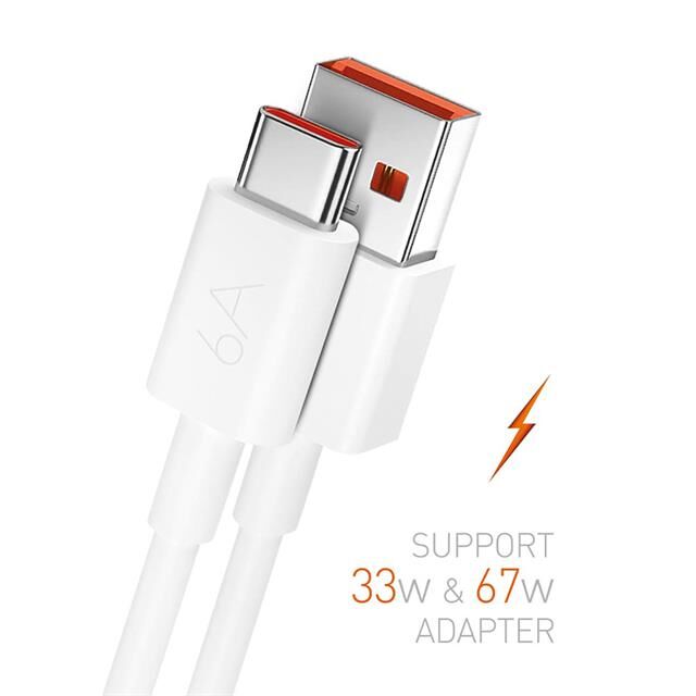 Powerway M6 Type-C To USB-A PD 67 Watt 6 Amper 1 Metre Şarj Data Kablosu