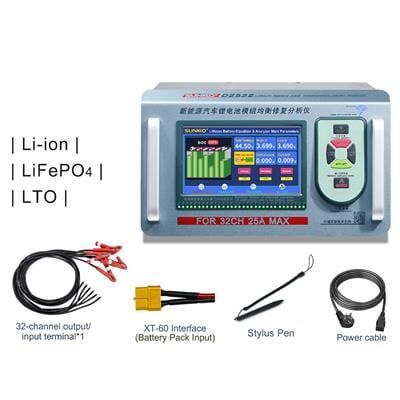 Sunkko D2532 Elektrikli Araç Lityum Batarya Akü Modülü Dengeleyici - Test Cihazı Analizörü