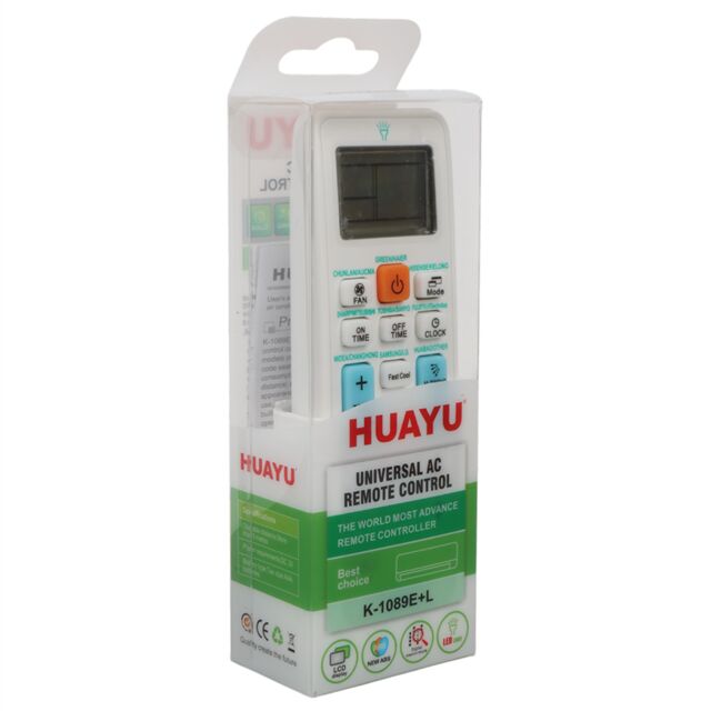 Huayu K-1089E+L Üniversal Akıllı Klima Kumandası LED Işıklı ve Geniş Uyumluluk