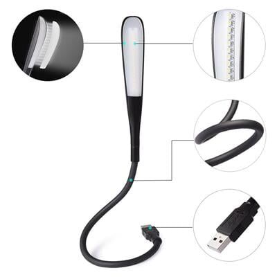 PowerMaster PM-24561 14 Ledli Siyah Esnek Usb Led Lamba