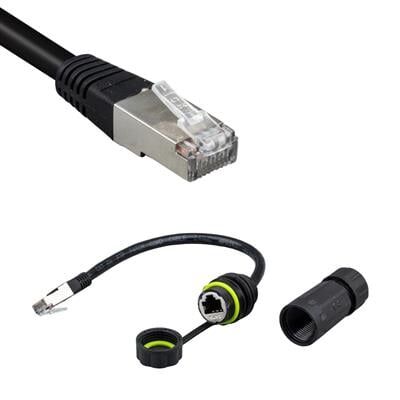 PowerMaster PM-24593 Erkek - Dişi IP68 Su Geçirmez RJ45 Konnektör