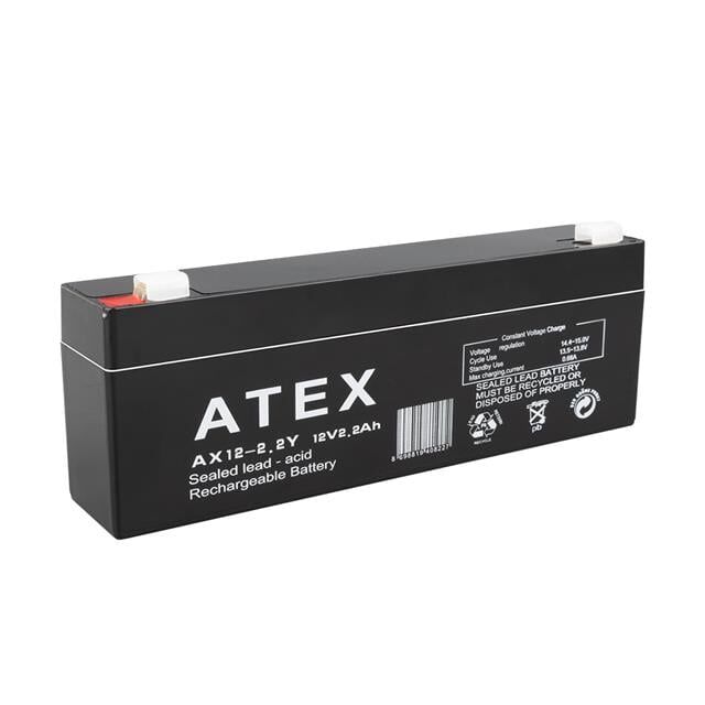 Atex 12 Volt 2 Amper Yatık Uzun Akü (178x34x60 Mm)