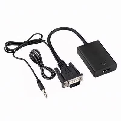 X-Level XCC7804 Ses Girişli VGA TO HDMI Dönüştürücü (45 CM AUX Kablo 15 CM VGA Kablo)