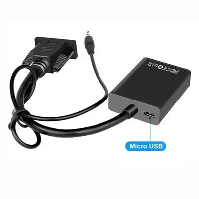 X-Level XCC7804 Ses Girişli VGA TO HDMI Dönüştürücü (45 CM AUX Kablo 15 CM VGA Kablo)