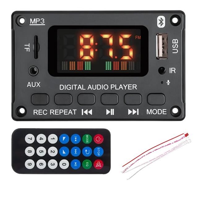 Magicvoice MV-15560 Bluetooth/USB/TF/AUX MP3 Dekoder Modül 5W+5W Stereo Amfili Dijital Ekranlı