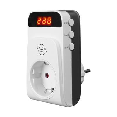 Vea VE-25530 15A 3520W Tekli Dijital Göstergeli Akım Korumalı Priz Aşırı Yüksek Gerilim