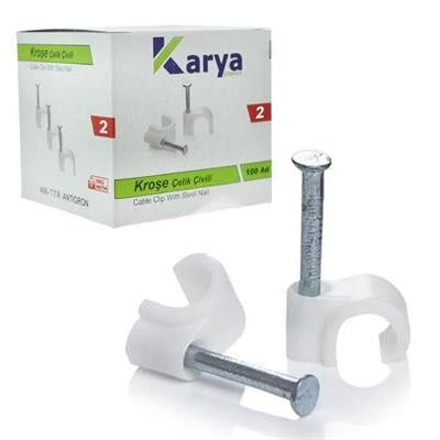 Karya 2 Numara 6 Mm Çelik Çivili Kroşe (100'lü Paket)