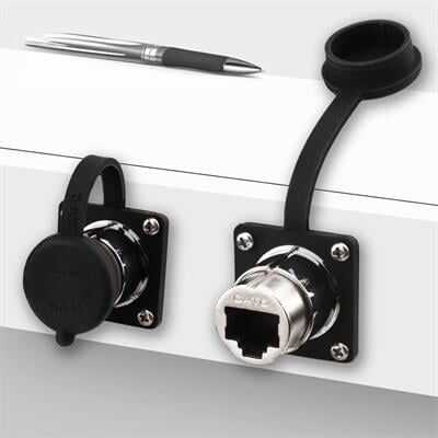 PowerMaster PM-24597 Dişi - Dişi IP68 Su Geçirmez Metal RJ45 Konnektör