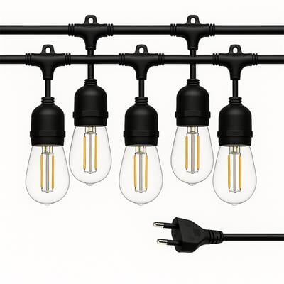 Ledx KB00001 5'li E27 Duy Sıralı 5 Metre Lamba Kablosu (5 Adet Duy İçerir)