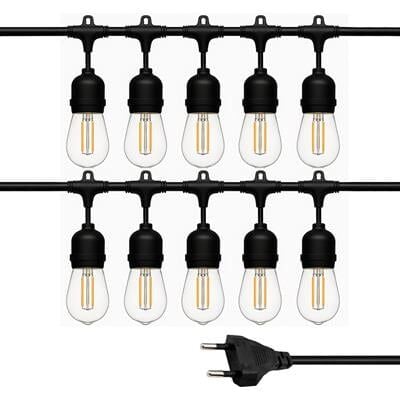 Ledx KB00002 10'lu E27 Duy Sıralı 10 Metre Lamba Kablosu (10 Adet Duy İçerir)