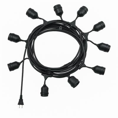 Ledx KB00002 10'lu E27 Duy Sıralı 10 Metre Lamba Kablosu (10 Adet Duy İçerir)