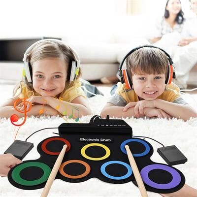 Magicvoice G3002R 7 Ped Gökkuşağı Renkli Elektronik Roll Up Davul Kiti