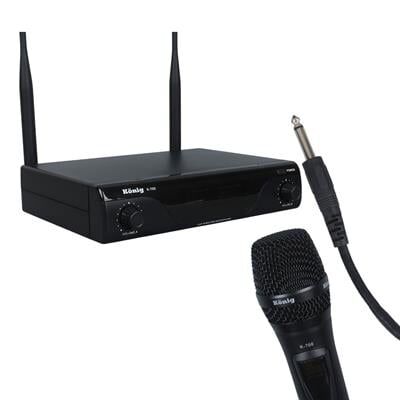 König K-700 E-E Profesyonel 663-694Mhz 2 El 2 Kanal Uhf 2x50 Kablosuz Telsiz Mikrofon