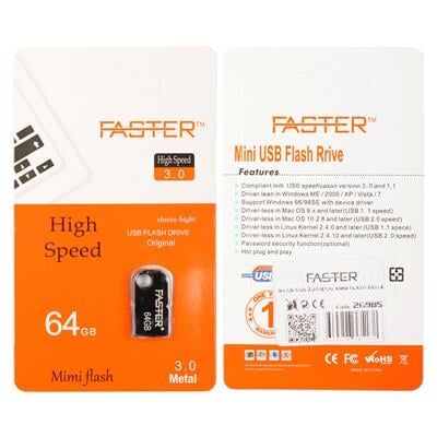 Faster 64 GB Mimi Serisi USB 3.0 Yüksek Hızlı Metal Flash Bellek