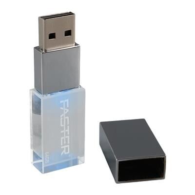 Faster 64 GB Mimi Serisi USB 3.0 Yüksek Hızlı Mavi Işıklı Metal Flash Bellek