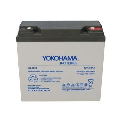 Yokohama YH-122.4 12 Volt - 24 Amper Elektrikli Bisiklet Aküsü (180x76x167 mm)