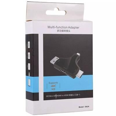 Powermaster Mini DP+DP+HDMI To HDMI 4K Çevirici