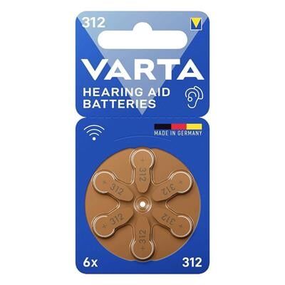 Varta 312 Numara Kulaklık İşitme Cihazı Pili (6'lı Paket)